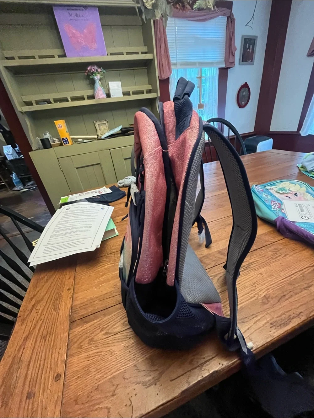 Pottery Barn Kids Ombre Pink Teal Gradient Backpack - Personalized Abigail